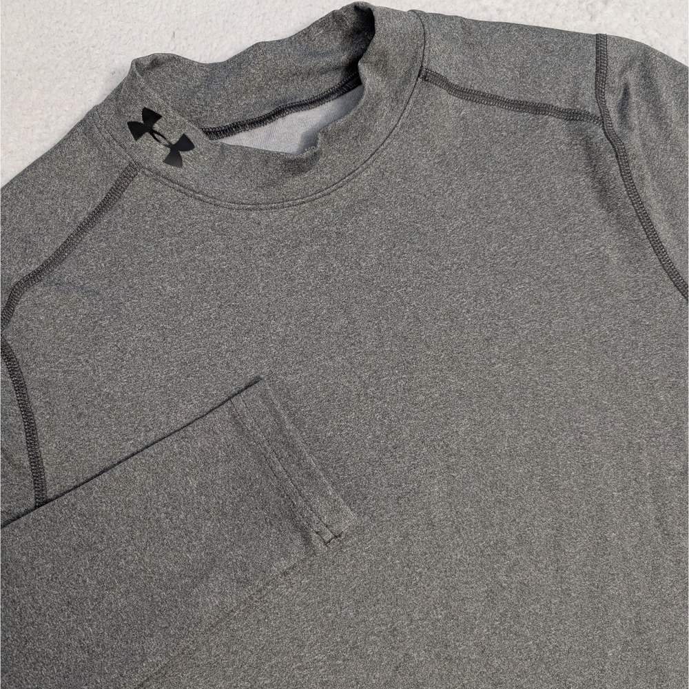 NEW Under Armour ColdGear Compression Shirt Men's Medium Gray SPANDEX Fitted